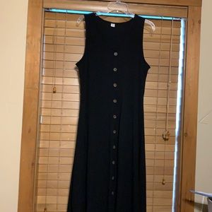 Button-front, ribbed midi dress!